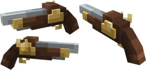 Minecraft Blaster Model Views PNG Image