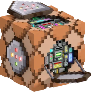 Minecraft Block Computer Concept Art PNG Image