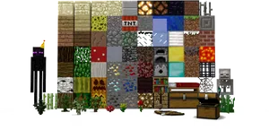 Minecraft Blocksand Items Showcase PNG Image