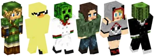 Minecraft_ Character_ Lineup PNG Image