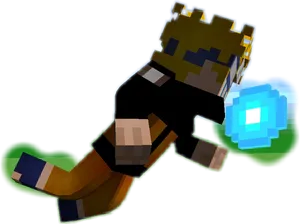 Minecraft Character With Rasengan PNG Image