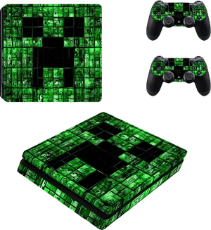 Minecraft Creeper Consoleand Controllers PNG Image