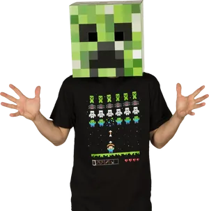 Minecraft Creeper Costume T Shirt PNG Image