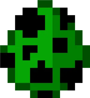 Minecraft Creeper Face Pixel Art PNG Image