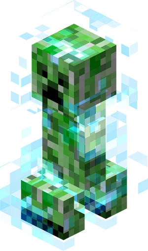 Minecraft Creeper Glowing Effect PNG Image