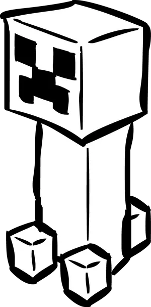 Minecraft Creeper Icon Stylized PNG Image