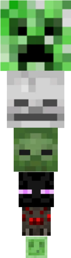 Minecraft Creeperand Enderman Faces PNG Image