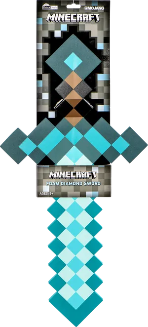 Minecraft Foam Diamond Sword Packaging PNG Image