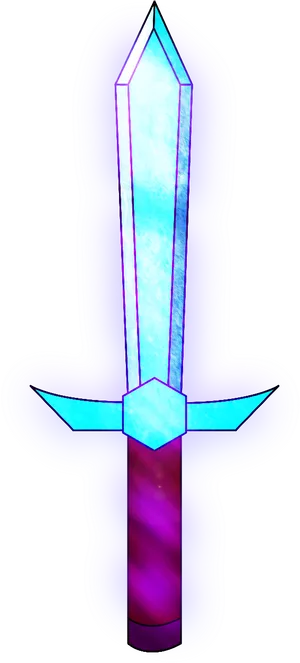 Minecraft Glowing Enchanted Sword PNG Image