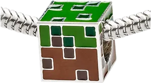 Minecraft Grass Block Pendant PNG Image