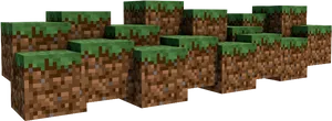 Minecraft Grass Blocks Array PNG Image