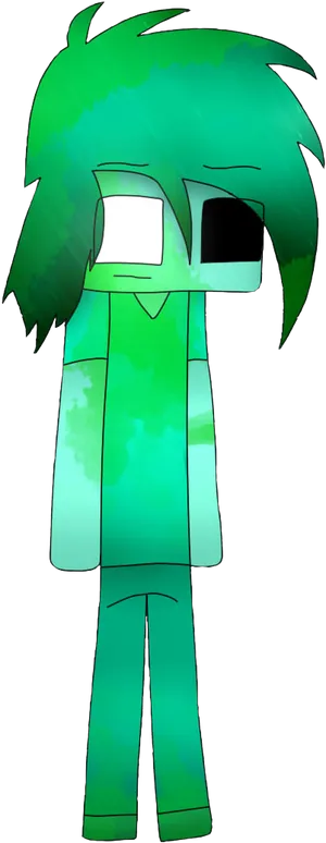 Minecraft_ Green_ Character_ Artwork PNG Image