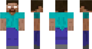 Minecraft Herobrine Character Evolution PNG Image