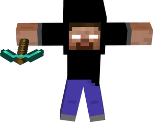 Minecraft Herobrine Disassembled PNG Image