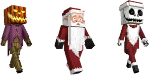 Minecraft Holiday Characters PNG Image