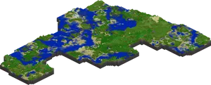 Minecraft_ Isometric_ Map_ Render PNG Image