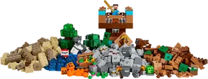 Minecraft_ Mobs_and_ T N T_ Lego_ Setup PNG Image