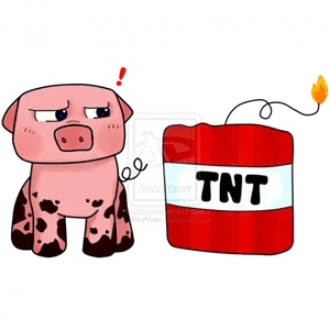 Minecraft_ Pig_and_ T N T_ Block PNG Image