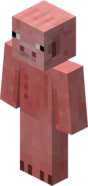 Minecraft Pig Character Render PNG Image