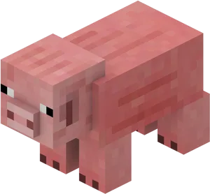 Minecraft Pig Model.png PNG Image