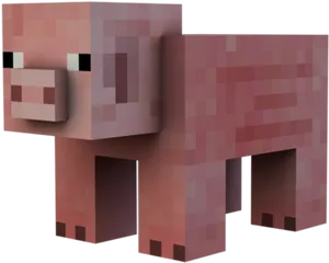 Minecraft Pig Model.png PNG Image