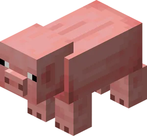 Minecraft Pig Model.png PNG Image