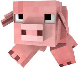 Minecraft Pig Model.png PNG Image