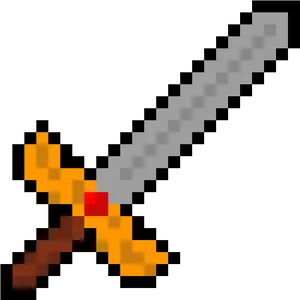 Minecraft_ Pixel_ Art_ Sword PNG Image