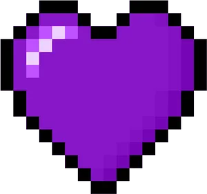 Minecraft_ Purple_ Heart_ Pixel_ Art.png PNG Image