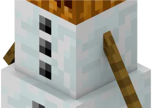 Minecraft_ Snow_ Golem_ Pumpkin_ Head_ Detail PNG Image