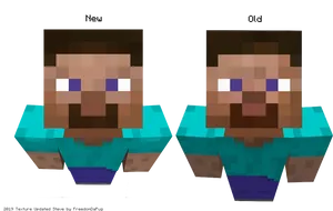 Minecraft_ Steve_ Dual_ Portraits PNG Image