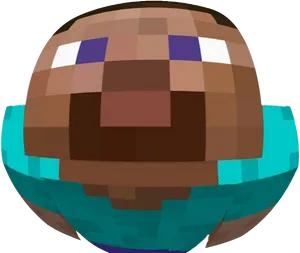 Minecraft_ Steve_ Head_ Closeup PNG Image