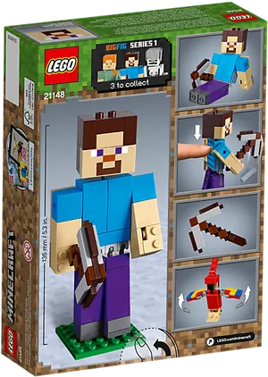 Minecraft Steve L E G O Big Fig Series1 Box PNG Image