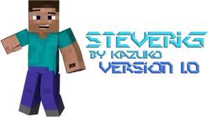 Minecraft_ Steve_ Version_1.0_by_ Kazuko PNG Image