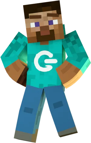 Minecraft_ Steve_with_ G_ Logo PNG Image