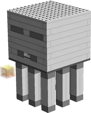 Minecraft Style Piano With Gold Ingot PNG Image