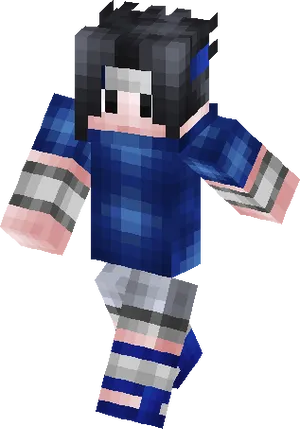 Minecraft Style Sasuke Character PNG Image