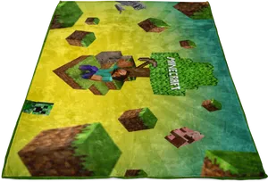 Minecraft Themed Blanket Design PNG Image