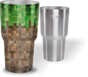 Minecraft Themedand Stainless Steel Tumblers PNG Image