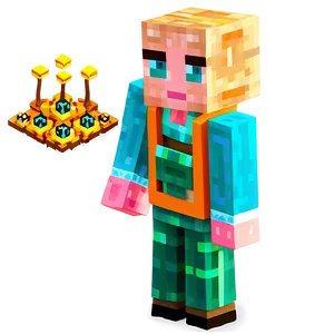 Minecraft Villager With Emeralds Png 50 PNG Image