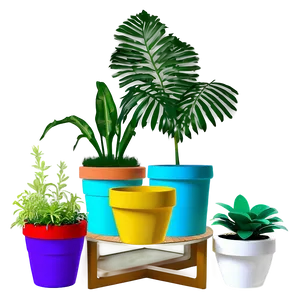 Mini Potted Plants Assortment Png Lqr PNG Image