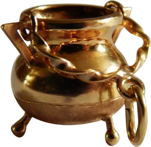 Miniature Golden Cauldron Image PNG Image