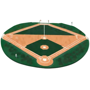 Minimalist Baseball Diamond Drawing Png 06132024 PNG Image