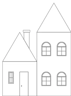 Minimalist Blackand White House Illustration PNG