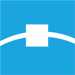 Minimalist Blue Bridge Graphic PNG Image