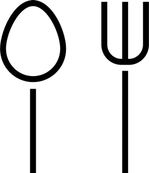 Minimalist Forkand Spoon Graphic PNG Image