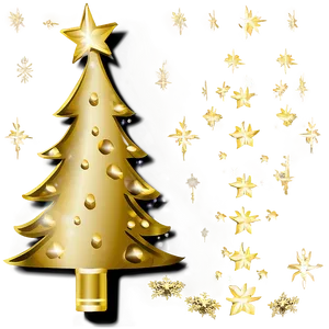 Minimalist Gold Christmas Tree Decor Png 59 PNG Image