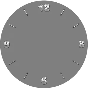 Minimalist Gray Wall Clock PNG Image