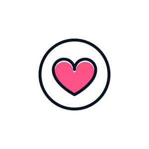 Minimalist Heart Icon PNG Image