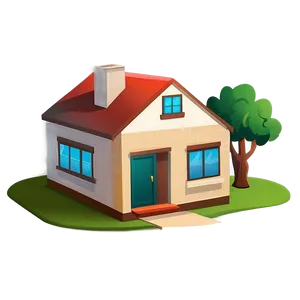 Minimalist House Emoji Png Opm13 PNG Image